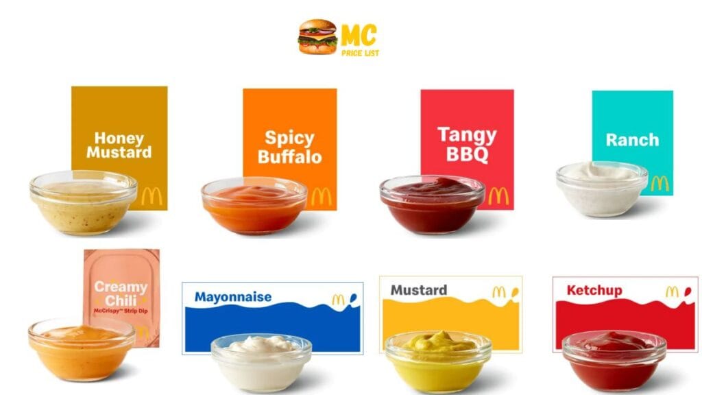 McDonalds Dipping Sauces & Condiments Menu Prices USA