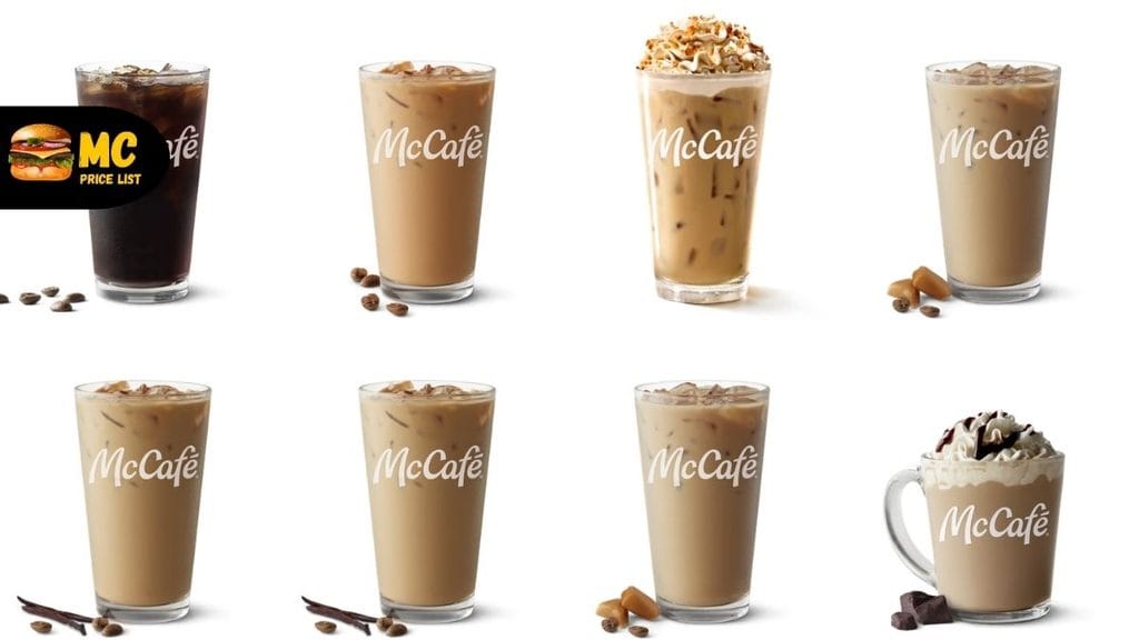 McDonalds McCafe Iced Coffees & Iced Lattes Menu Prices